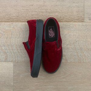 Vans Red Velvet Slip-on Sneakers